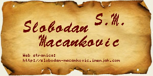Slobodan Macanković vizit kartica